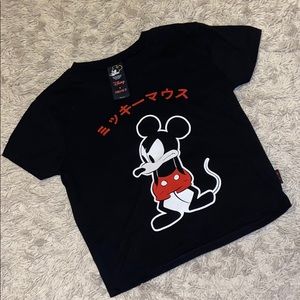 Forever 21 black disney Mickey Mouse crop top
